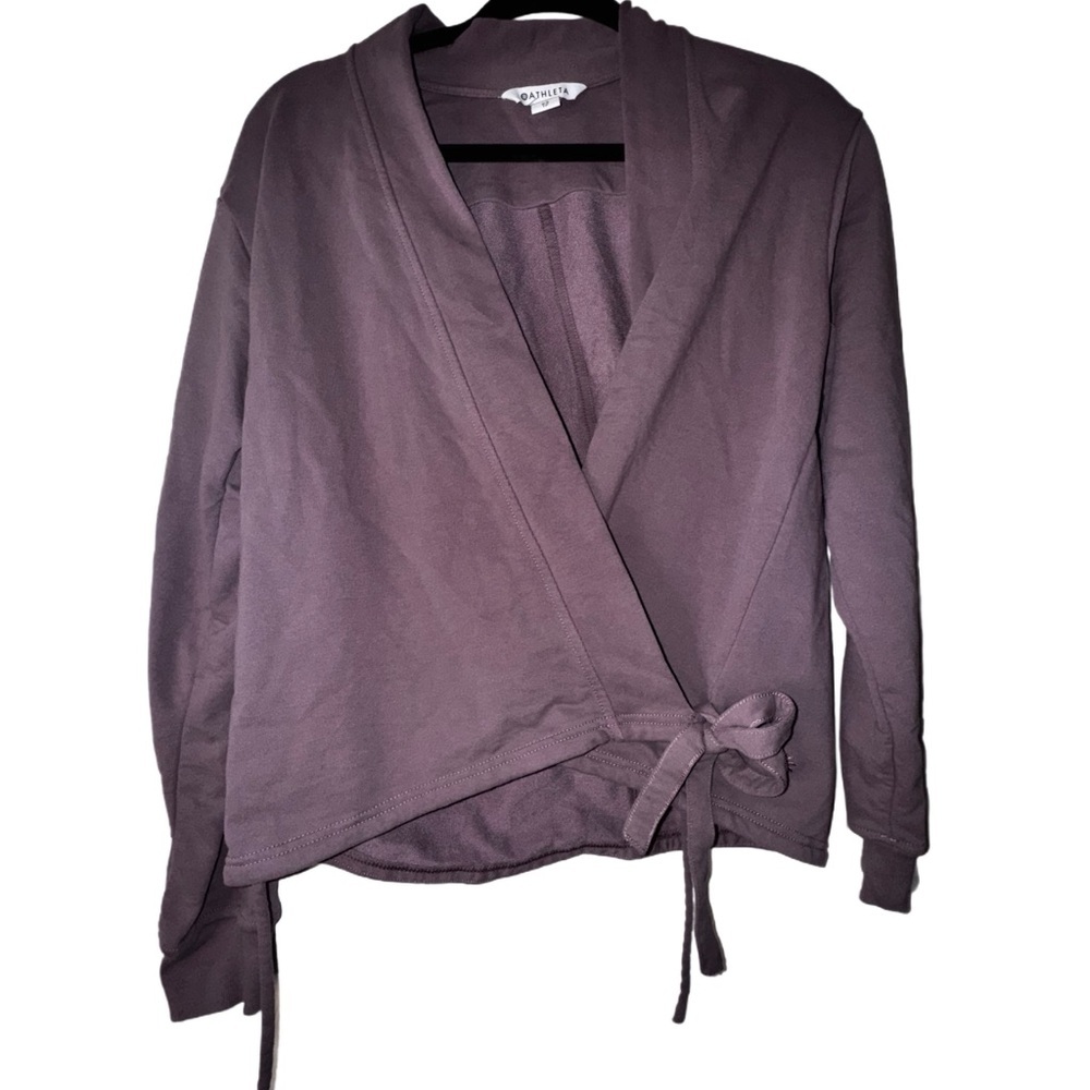 Athleta Retroterry Wrap Sweatshirt Demask Mauve